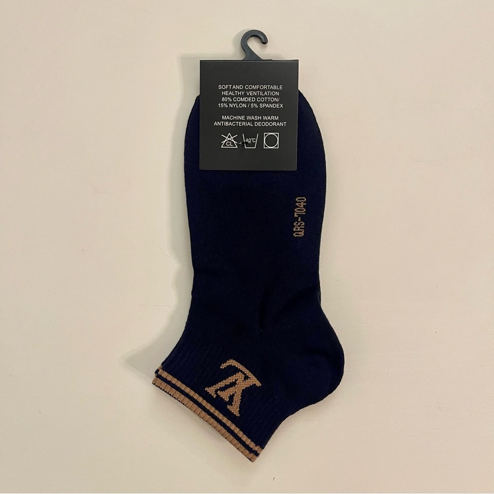 Premium Athletic Ankle Socks - Black & Tan - Picture 2 of 5